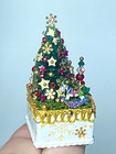 Artisan Rhinestone Christmas 2 5  Tree Decoration 1 12 Dollhouse Signed Mini