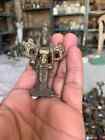 Antique Old Indian Hand Forged Bronze Hindu God Vishnu Miniature Statue Figurine