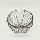 Round Metal Wire Egg Basket Wire Gathering Basket With Handle Country Vintage St