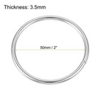10pcs 50mm Metal O Rings Non-welded For Straps Bags Belts Diy Silver