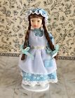 1 12 Scale Dollhouse Miniature Victorian Adolescent Girl Doll Blue Dress Bonnet
