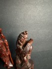 Set Of 3 Vintage Chinese Hand-carved Wooden Figurines  r5