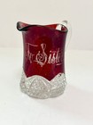 Antique 1904 Atlantic City Ruby Flash Glass Souvenir Pitcher Creamer To Sister  