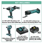 Makita 18v Lxt Multi-tool W  Hammer Drill Driver   Impact Driver Kit Bundle New