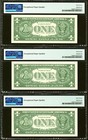 3 Consecutive  1957a  1 Silver Certificates  Pmg 67 Epq Superb Gem Uncirculated