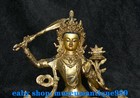 8   Ancient Tibet Buddhism Bronze Gilt Wenshu Manjushri Hold Wisdom Sword Statue