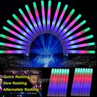 24 120pcs Led Dj Flashing Glow Stick Wands Rally Rave Light Up Foam Sticks