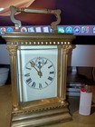 A Late 19th Century Ormolu Carriage Clock  White Enamel Dial With Sub Not Tickin