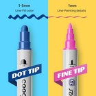 24 Dual Tip Acrylic Paint Markers     Fine   Dot Pens For Rock  Wood  Glass 