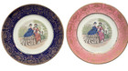 2 Vintage-century By Salem-victorian Godey Ladies-pattern Plates 23 K Gold Trim