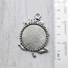 2pcs Antique Silver Tone Round Flower Cabochon Tray Charm Pendant Bcs78