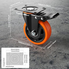 4 Inch Caster Wheels Casters Set Of 4 Heavy Duty Casters With Brake 2200 Lbs Loc