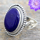 Natural Lapis Lazuli Gemstone Handmade 925 Sterling Silver Jewelry Ring All Size