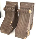 Pair Of Vintage Wooden Corbel Architectural Salvage Antique Roof Brackets