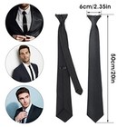 Yolev Men s Clip On Ties 20 Inches Solid Color Clip-on Neckties 1pcs Black Ties