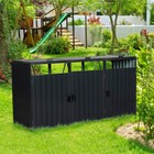 Garbage Bin Shed Stores 3 Trash Cans   stainless Galvanized Steel For Patio