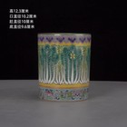 Chinese Qing Yongzheng Green Enamel Porcelain Cabbage Design Pot Pen Holder 4 8 