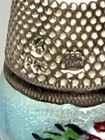 Antique Made In Germany  Sterling Silver Enamel  Floral Thimble