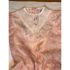 Vintage Girls Pink Floral Organza Pleated Party Dress Lace Ruffle Bib Collar 3t