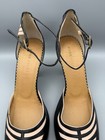 Vintage Marc Jacobs Black Pink Cutout Leather Ankle Strap Pumps Heels 7 M 37