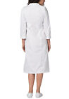 Adar Doctor Nurse White Medical Coat Double Embroidered Collar Cotton Lab Dress