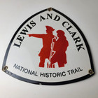 Vintage Lewis   Clark Sign - National Historic Trails Porcelain Gas Pump Sign