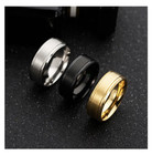 Men Black Stainless Titanium Color Ring Wedding Lover Couple Rings Women 7-13