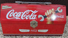 Coca Cola Tool Box lunch Tin W  Box Wrench Handle  Lid Folds When Opened 