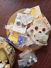 Antique Vintage Buttons Mop Velvet Metal Celluloid Leather 2lb Lot In Metal Tin