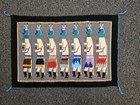 Vtg Handwoven Navajo din   7 Standing Y  b  chai Figures Wool Rug tapestry 20x31 