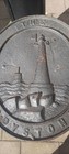 Large Vintage Cast Iron Plaque - The Eddystone  Lighthouse