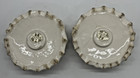 Vintage Pair Holt Howard White Gold Red Christmas Holly Recessed Candle Holders