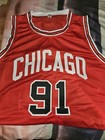 Dennis Rodman Signed Chicago Bulls  91 Red Jersey Beckett Coa