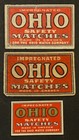 Travelstamps  Ohio Safety Matches Matchbox Labels - Lot Of Three Used - Faults