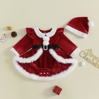 Baby Girl Christmas Dress Red Velvet Romper Dress Long Sleeve Jumpsuit santa Hat
