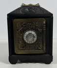 Antique Cast Iron Coin Deposit Bank Safe Still Bank Combination Lock Works 5 5 