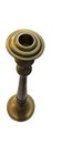 Antique Heavy Brass And  Wood Candlestick Holder 20 5    Tall