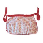 Vtg Half Apron Cotton Tieback Red White Floral 2 Pockets 60s Size Small Or Child