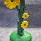 Vintage Ceramic Mold Hand Painted Sunflower With Smiley Face 13in Tall