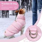 Pink Xx-large Waterproof Fleece Dog Jacket Coat With Harness Ring