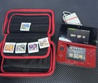 Nintendo Nintendo 3ds Red Console Bundle W  Ac Adapter  Carrying Case   Games