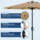 9ft Patio Umbrella - 8 Sturdy Ribs Outdoor Table Umbrella With Crank Lift   Push