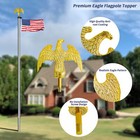  Flagpole Eagle Topper Gold Finial Ornament For 20 25 30ft Telescopic Sectio    