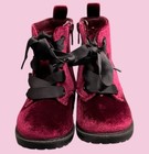 New Girls Size 6 Toddler Cat   Jack Burgundy Giovanna Boots Shoe Velvet Zip Lace