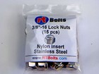 Nylon Insert Lock Nuts 3 8   -16 -  qty 15  - Nyloc Stop - Stainless Steel