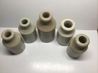 Antique Lot Of 5 Off White Stoneware Ink  polish Bottles 