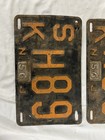 Vintage Pair 1956 New Jersey License Plates With Tabs