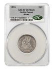 1855 Seated Liberty Quarter 25c Xf Details Cac