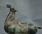 12 8  Antique Chinese Bronze Ware Dynasty Zodiac Year Animal War Horse Statue