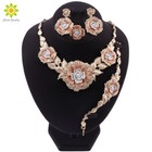Wedding Flower African Beads Necklace Earrings Bracelet Ring Bridal Jewelry Set